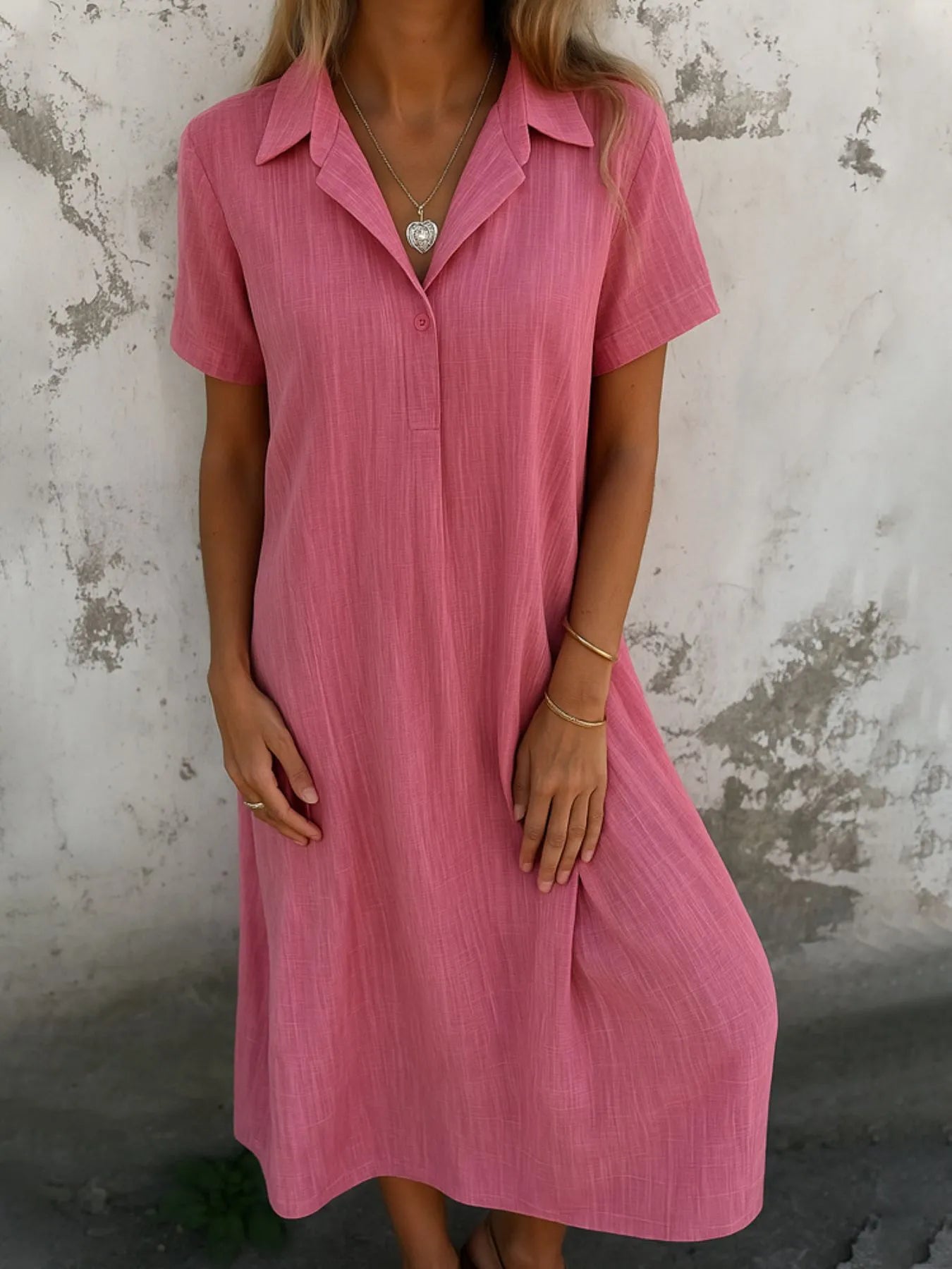 Short Sleeve Shirt Dress with Collar - The Nicole - Tayan Dress Co.