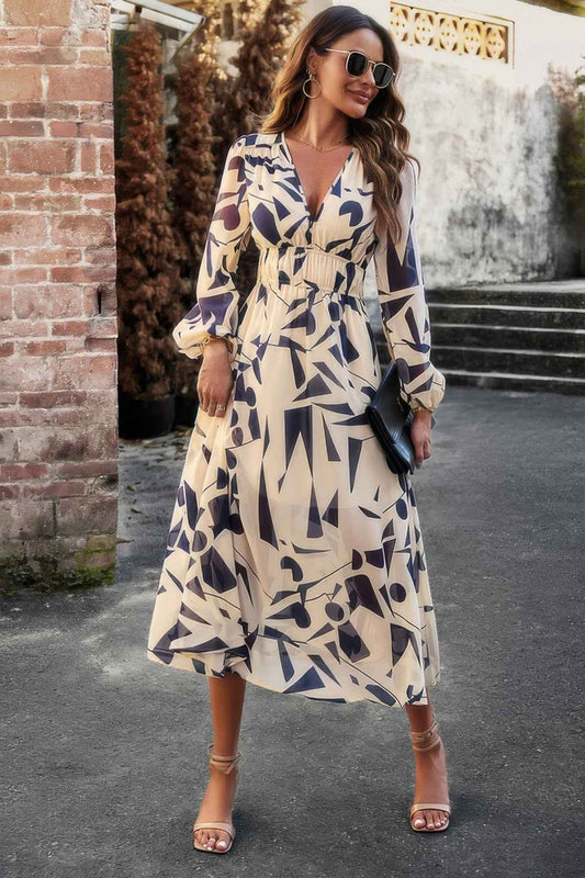 Long Sleeve V-Neck Dress