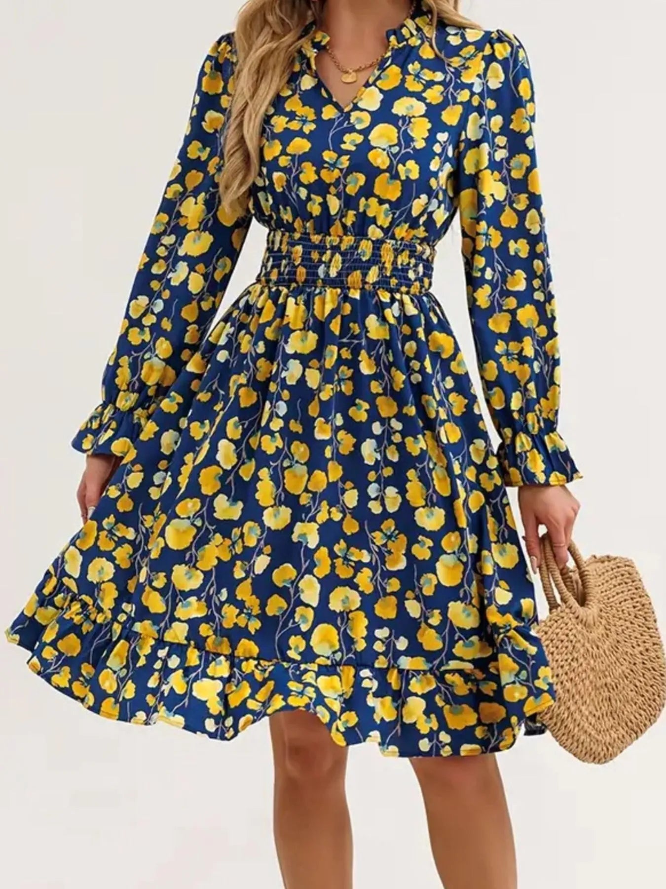 Long Sleeve Ruffle Dress - The Nicole - Tayan Dress Co.