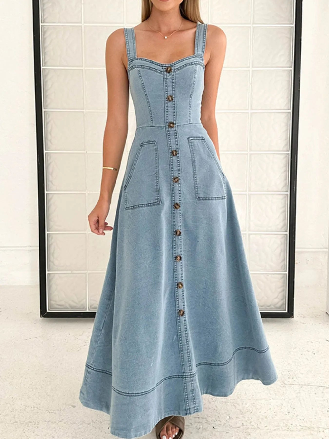 Sweetheart Denim Dress - The Nicole - Tayan Dress Co.