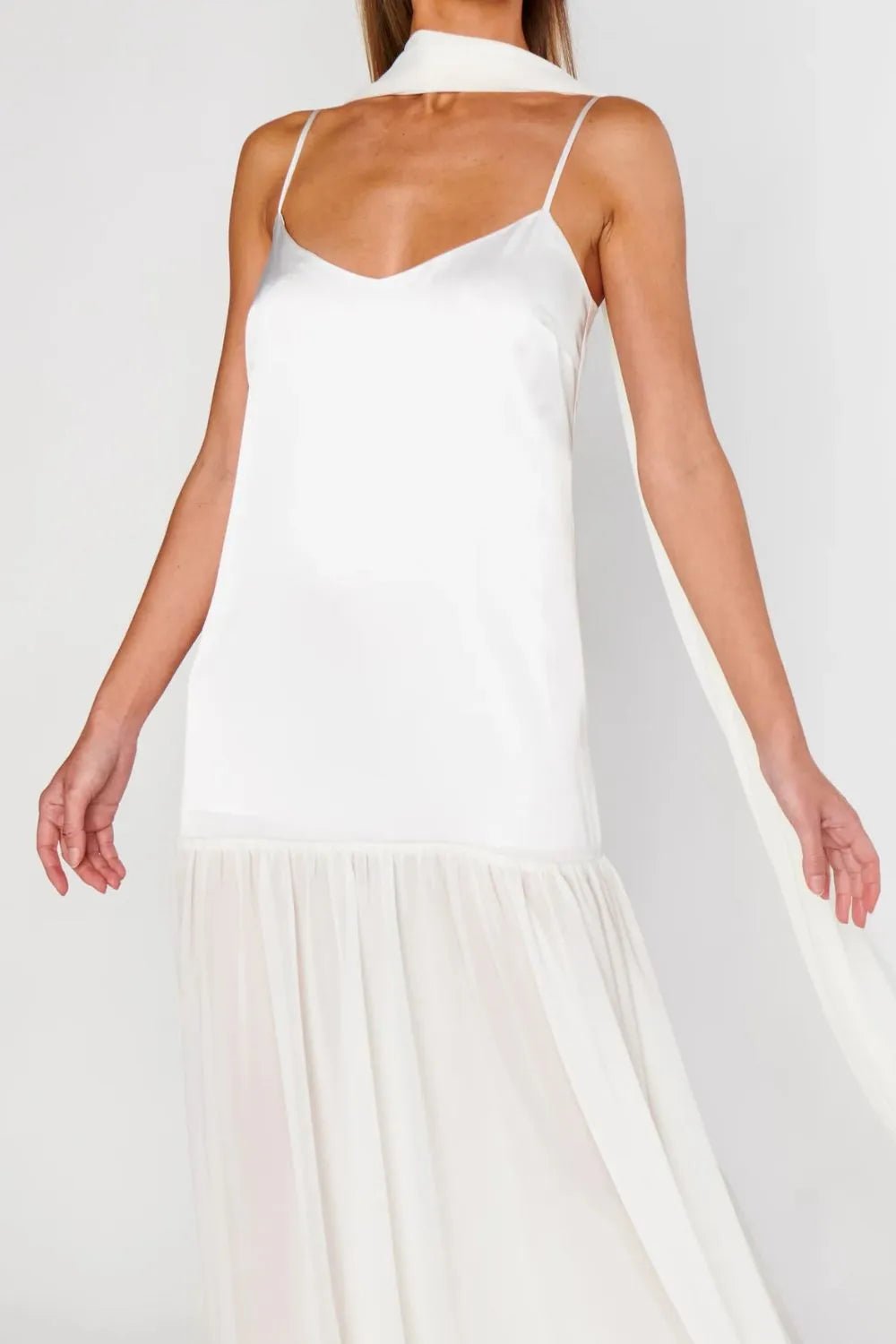 Adjustable Strap Maxi Cami Dress with Scarf - TNT Dress Co.