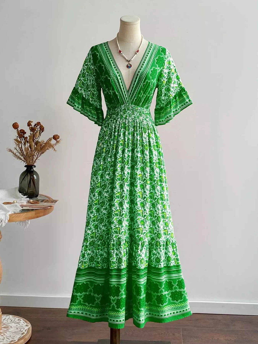 V-Neck Long Sleeve Dress