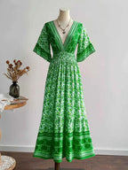 V-Neck Long Sleeve Dress