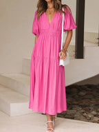 V - Neck Midi Dress - The Nicole - Tayan Dress Co.