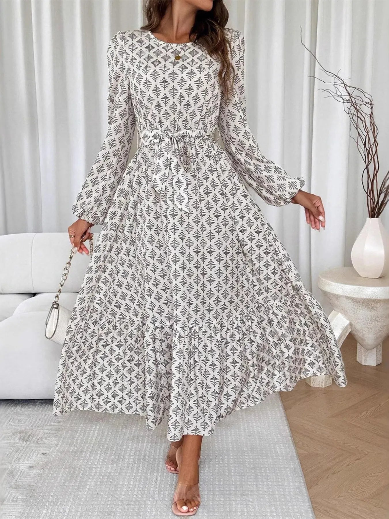 Printed Long Sleeve Dress - The Nicole - Tayan Dress Co.
