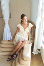 ADORA Tie Back V - Neck Ruffle Sleeve Dress - TNT Dress Co.