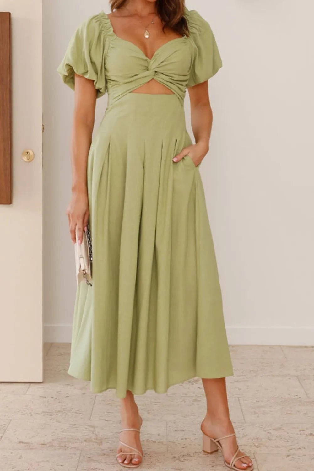 Sweetheart Neck Puff Sleeve Dress - TNT Dress Co.