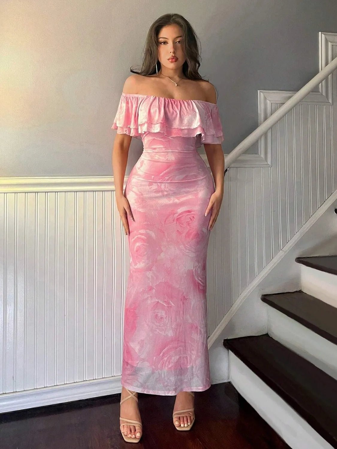 Layered Ruffled Off - Shoulder Dress - TNT Dress Co.