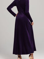 Velvet Square Neck Long Sleeve Dress - TNT Dress Co.