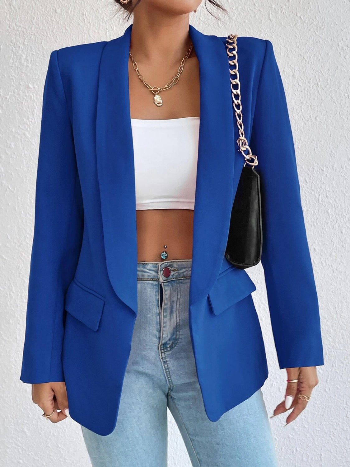 Shawl Collar Long Sleeve Blazer - TNT Dress Co.