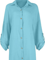 Button Down Long Sleeve Shirt Dress - TNT Dress Co.