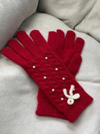 Pearl Bow Five - Finger Gloves - The Nicole - Tayan Dress Co.