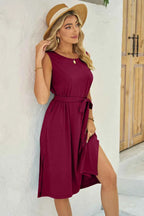 Round Neck Sleeveless Dress