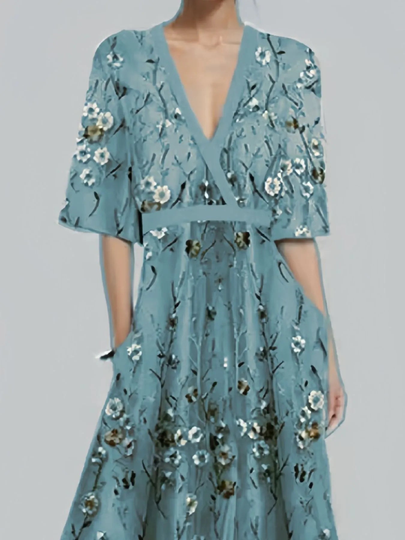 Floral Print Half Sleeve Maxi Dress - The Nicole - Tayan Dress Co.