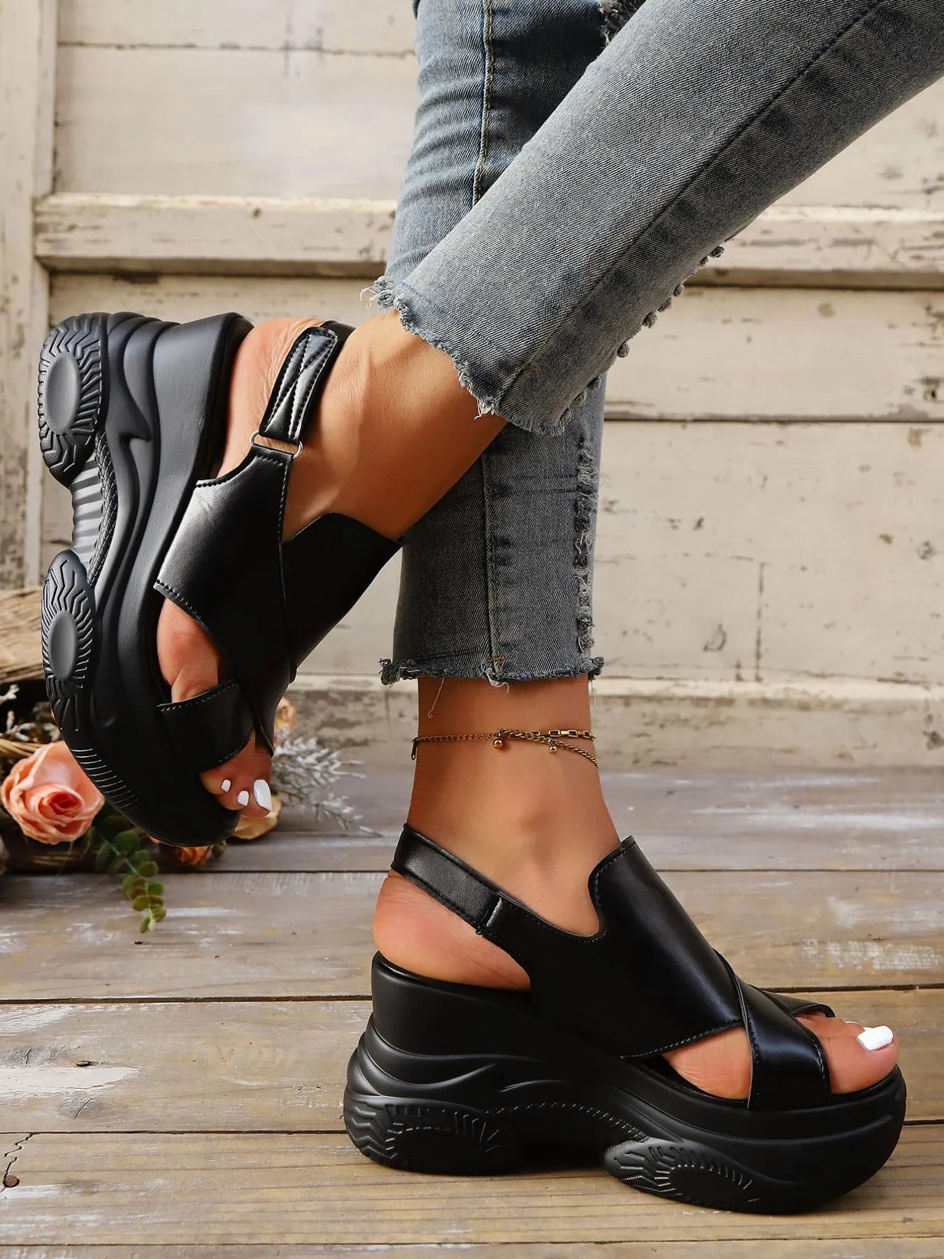 Platform Wedge Sandals - The Nicole - Tayan Dress Co.