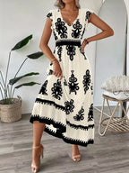 V - Neck Ruffled Sleeve Dress - The Nicole - Tayan Dress Co.