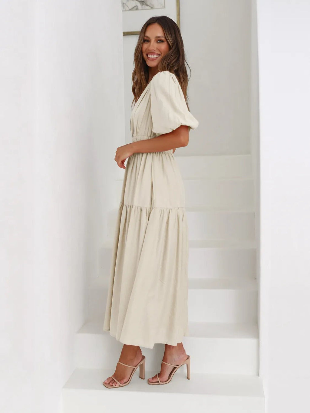 Half Sleeve Midi Dress - The Nicole - Tayan Dress Co.