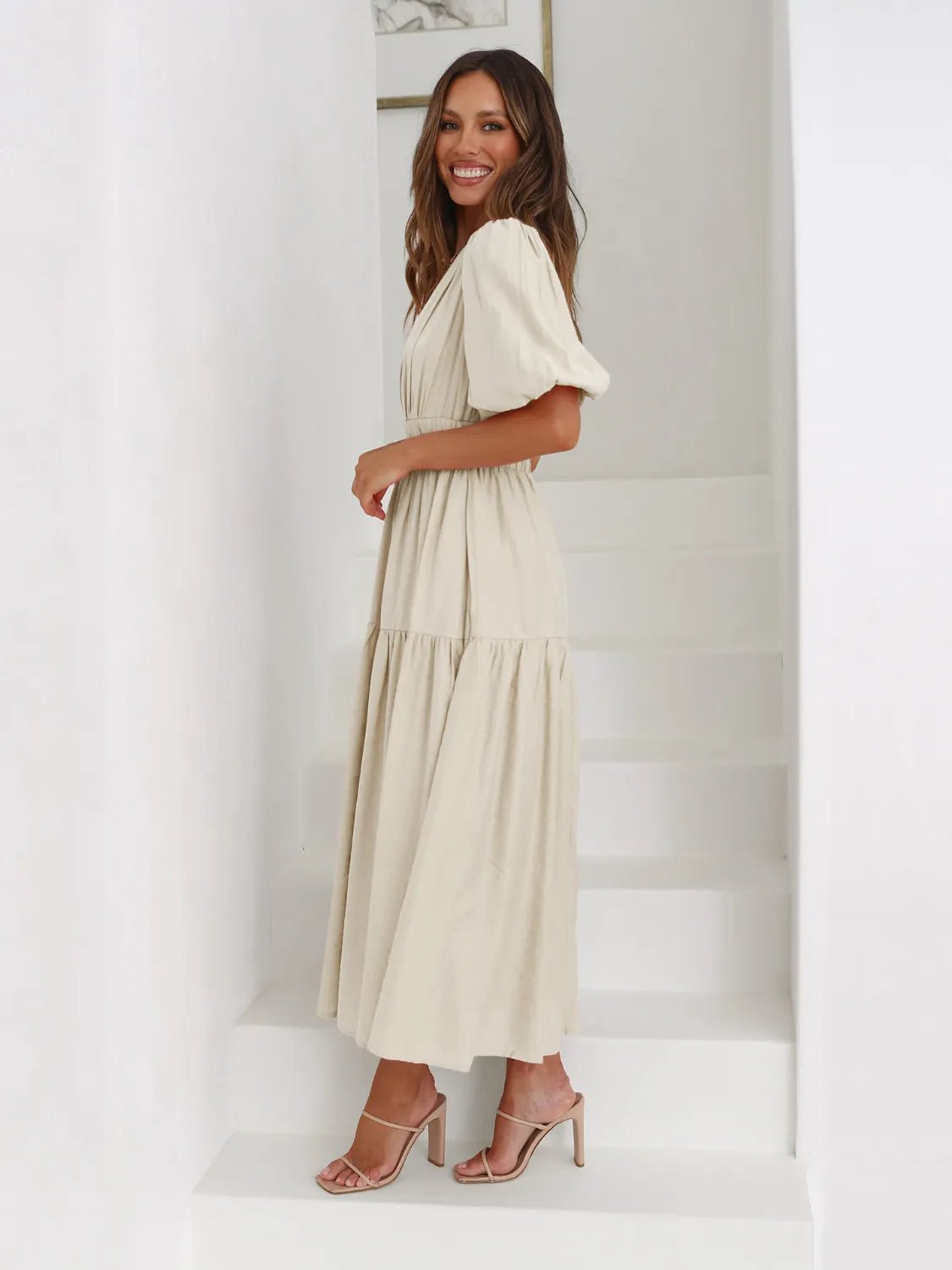 Half Sleeve Midi Dress - The Nicole - Tayan Dress Co.