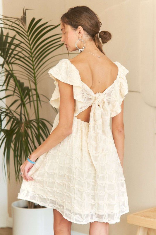 ADORA Tie Back V - Neck Ruffle Sleeve Dress - TNT Dress Co.