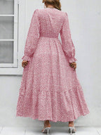 Smocked Waist Polka Dot Long Sleeve Maxi Dress - The Nicole - Tayan Dress Co.