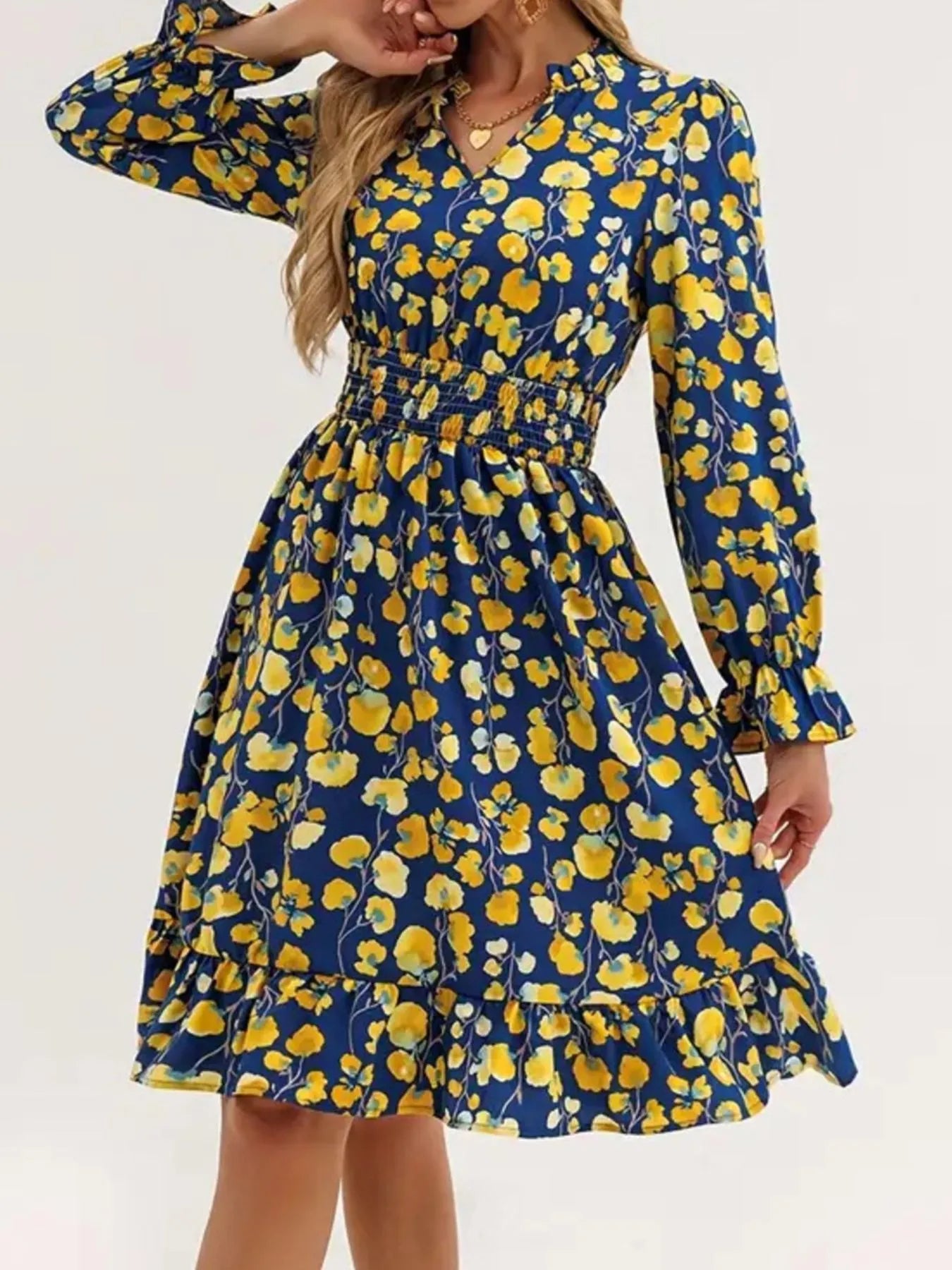 Long Sleeve Ruffle Dress - The Nicole - Tayan Dress Co.