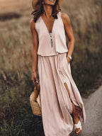 Maxi Dress with Side Slit - The Nicole - Tayan Dress Co.