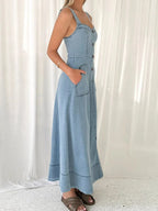Sweetheart Denim Dress - The Nicole - Tayan Dress Co.