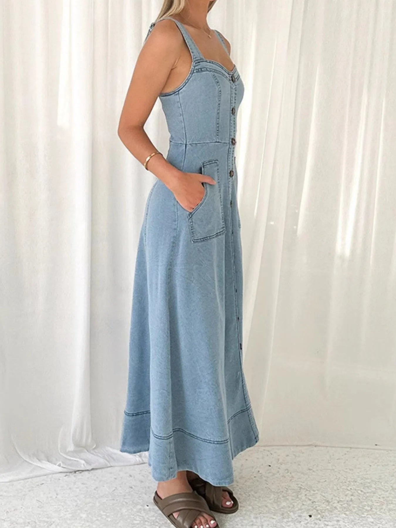 Sweetheart Denim Dress - The Nicole - Tayan Dress Co.
