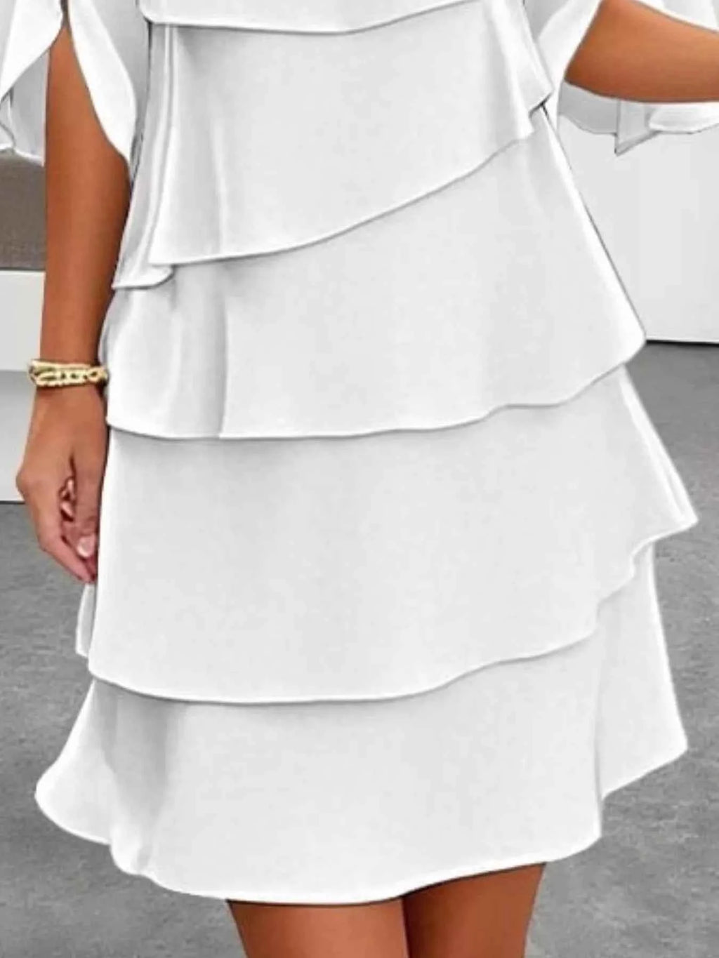 Ruffled Layered Sleeve Dress