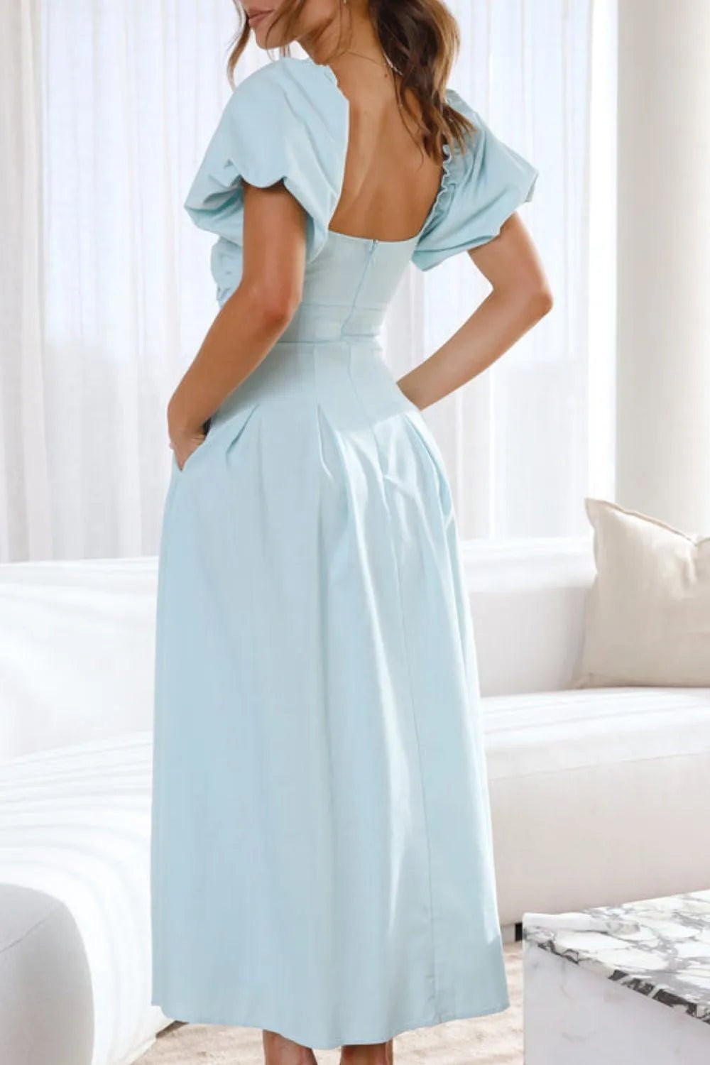 Sweetheart Neck Puff Sleeve Dress - TNT Dress Co.
