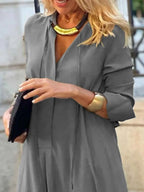 Solid Color Shirt Dress