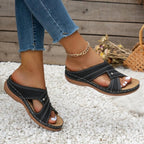 Open Toe Wedge Sandals - The Nicole - Tayan Dress Co.