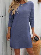 Striped Long Sleeve Mini Dress - TNT Dress Co.