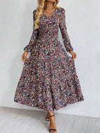V - Neck Long Sleeve Dress - The Nicole - Tayan Dress Co.