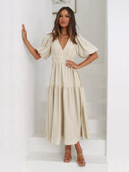 Half Sleeve Midi Dress - The Nicole - Tayan Dress Co.