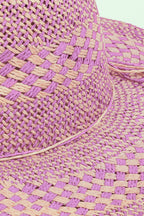 Checkered Woven Straw Sun Hat - TNT Dress Co.