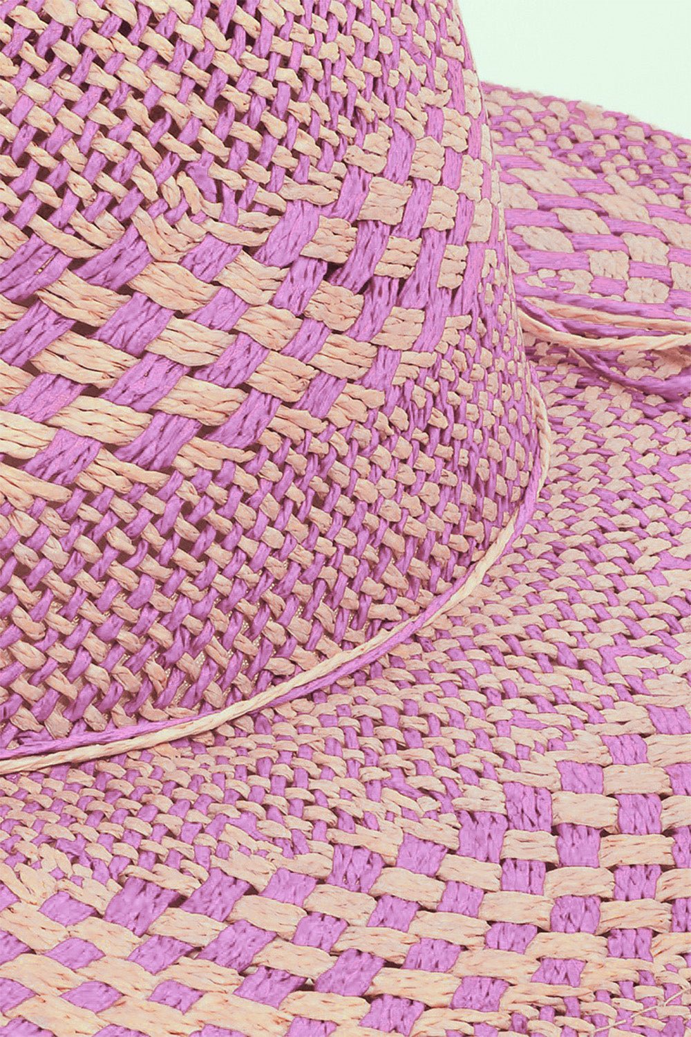Checkered Woven Straw Sun Hat - TNT Dress Co.