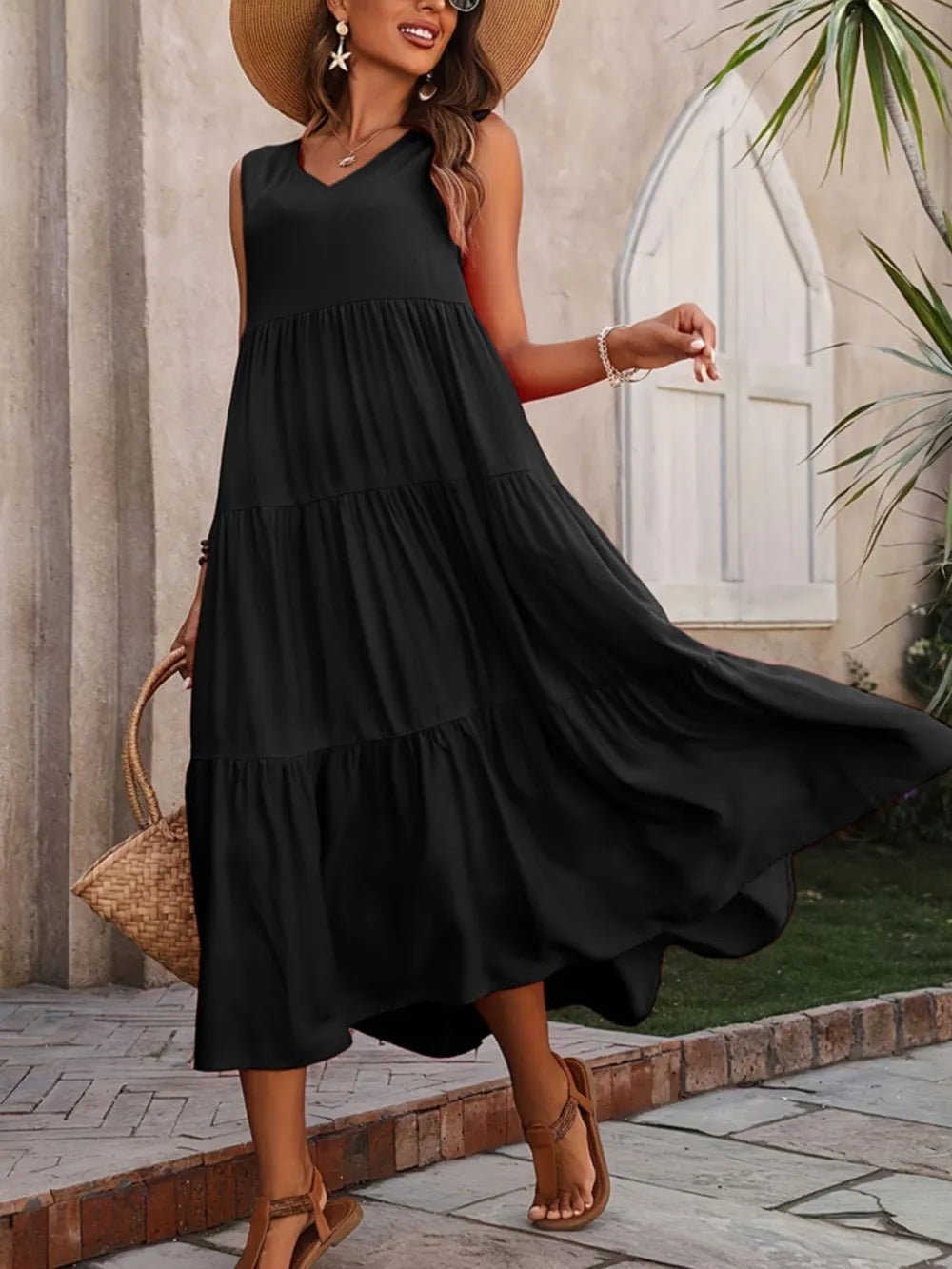 V - Neck Sleeveless Dress - The Nicole - Tayan Dress Co.