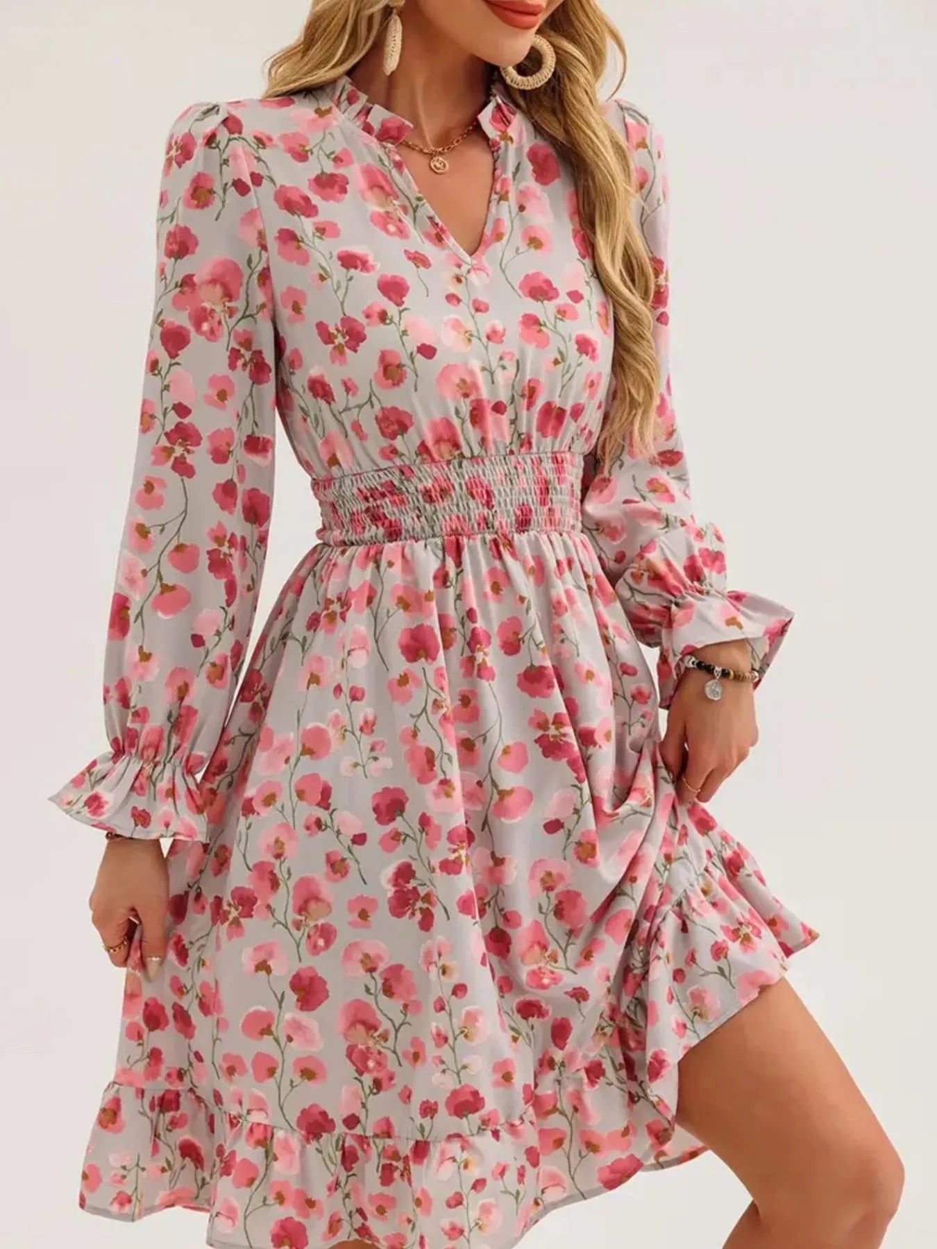 Long Sleeve Ruffle Dress - The Nicole - Tayan Dress Co.