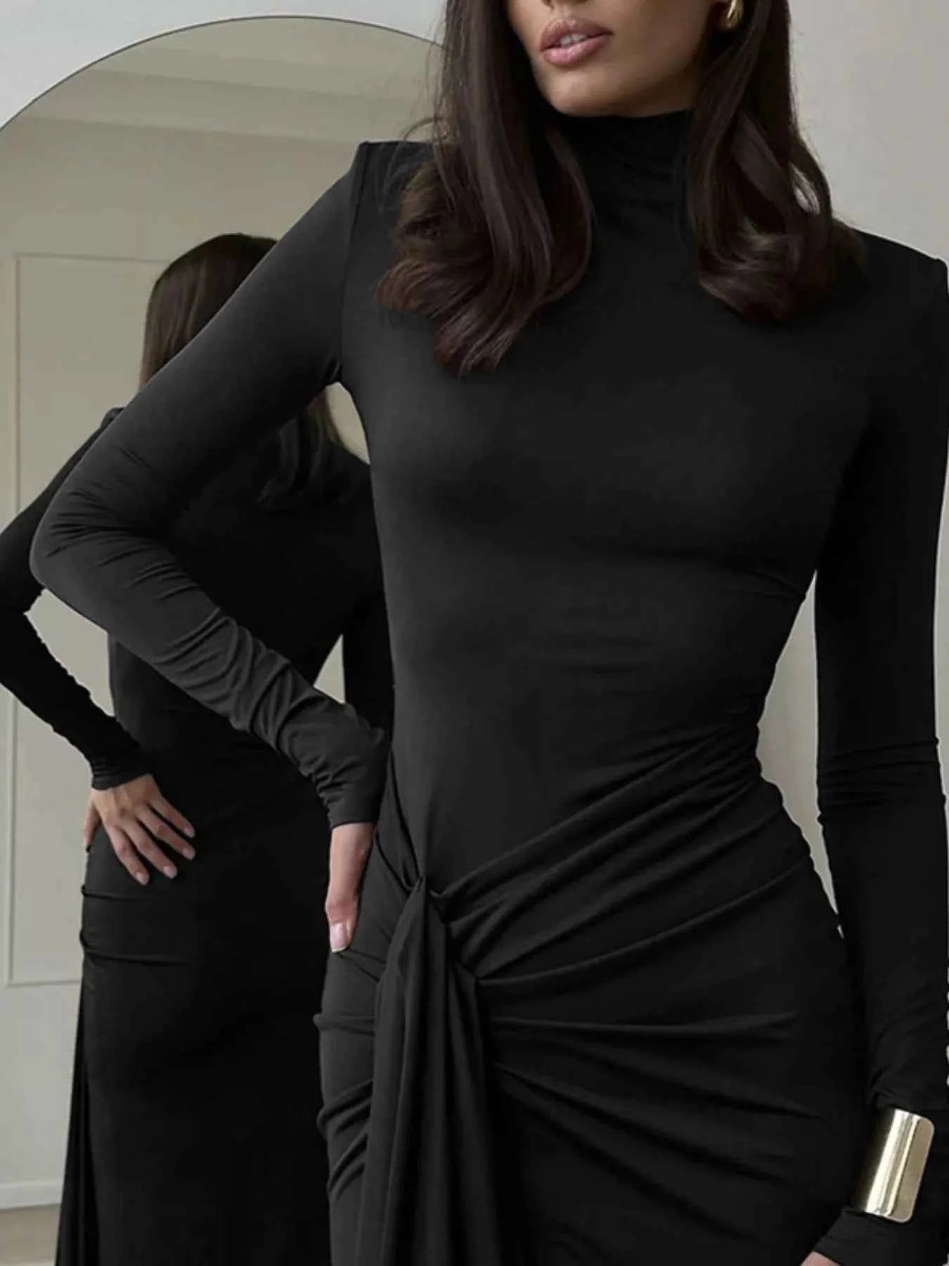 Turtleneck Long Sleeve Dress