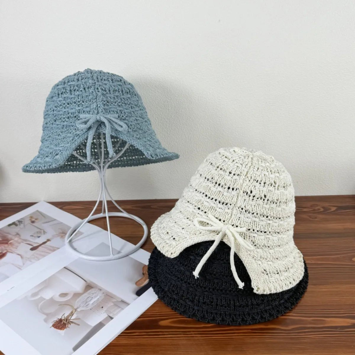 Crochet Hat with Drawstring - The Nicole - Tayan Dress Co.
