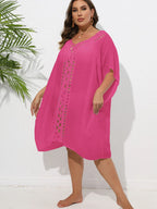 Crochet Trim V - Neck Beach Cover Up Dress - TNT Dress Co.