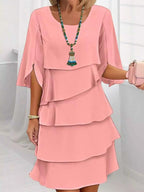 Ruffled Layered Sleeve Dress