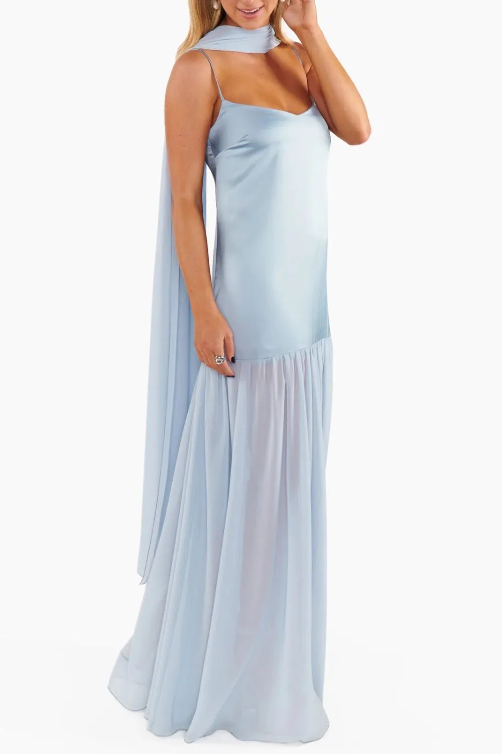 Adjustable Strap Maxi Cami Dress with Scarf - TNT Dress Co.