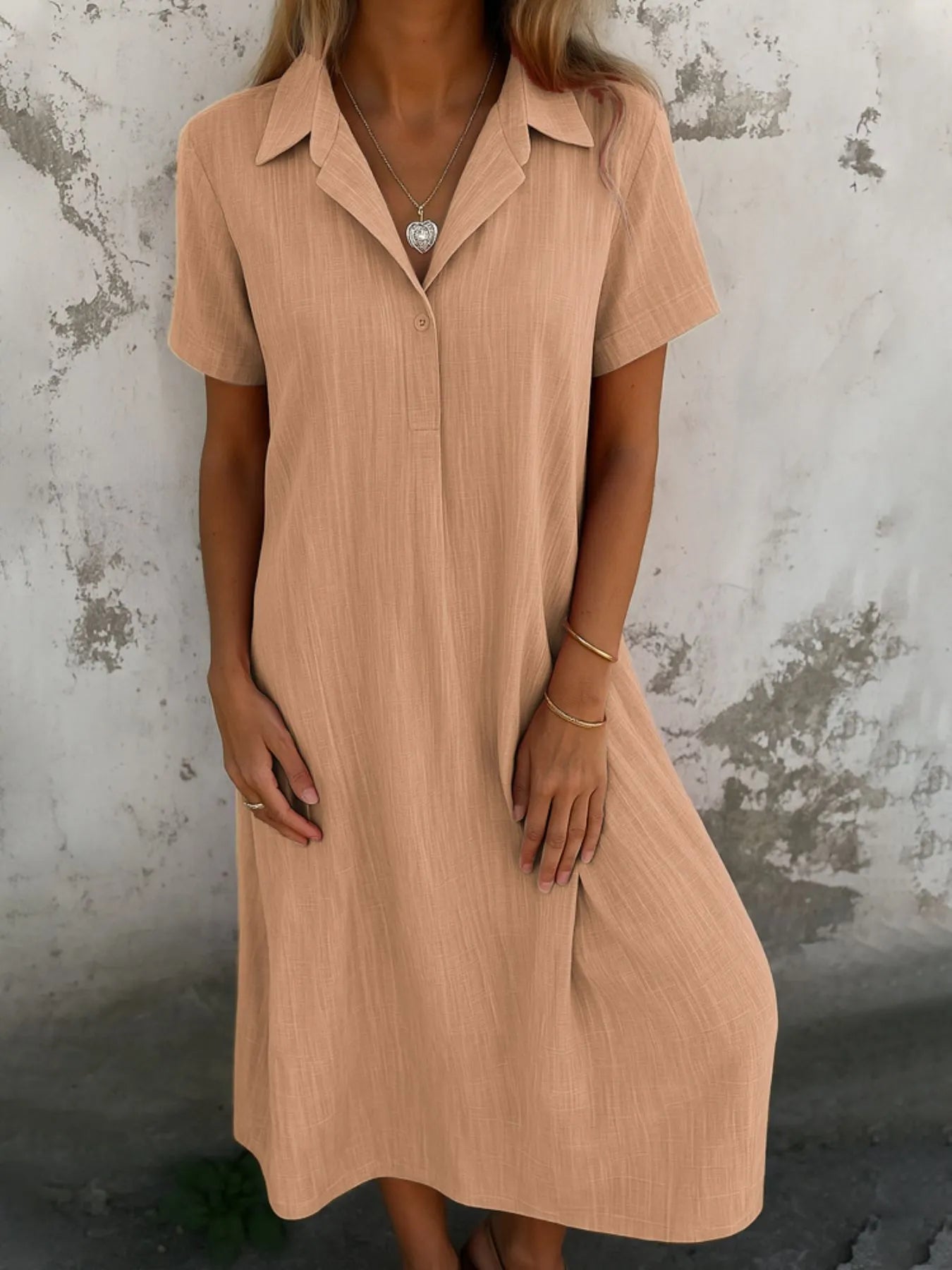 Short Sleeve Shirt Dress with Collar - The Nicole - Tayan Dress Co.