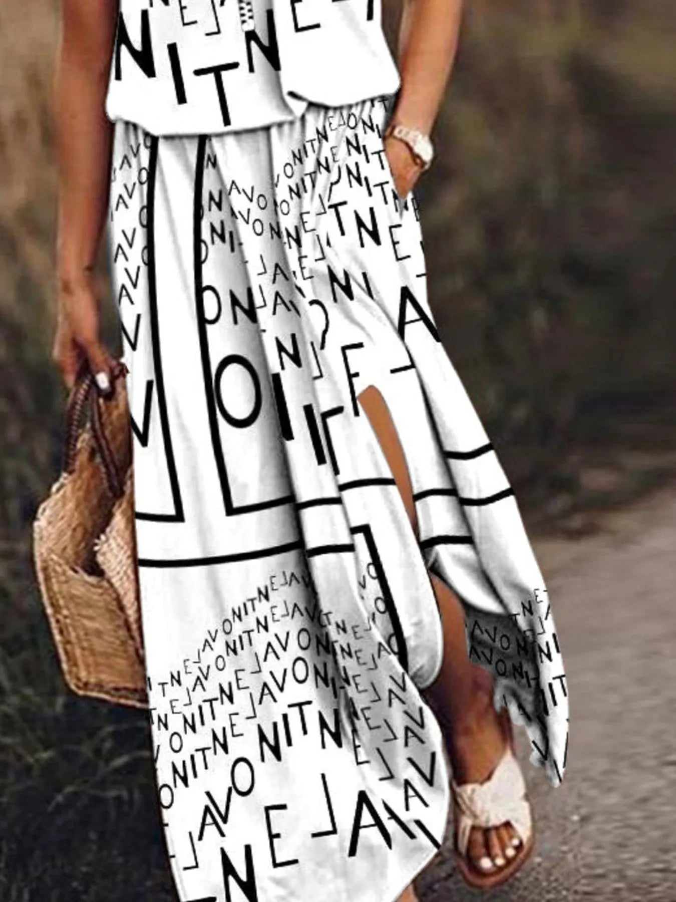 Maxi Dress with Side Slit - The Nicole - Tayan Dress Co.