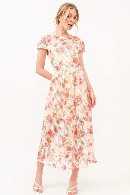 The Fish - Net Floral Printed Midi Dress - TNT Dress Co.