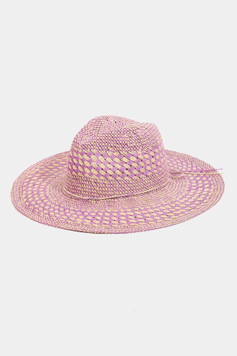 Checkered Woven Straw Sun Hat - TNT Dress Co.