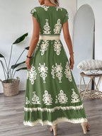 V - Neck Ruffled Sleeve Dress - The Nicole - Tayan Dress Co.