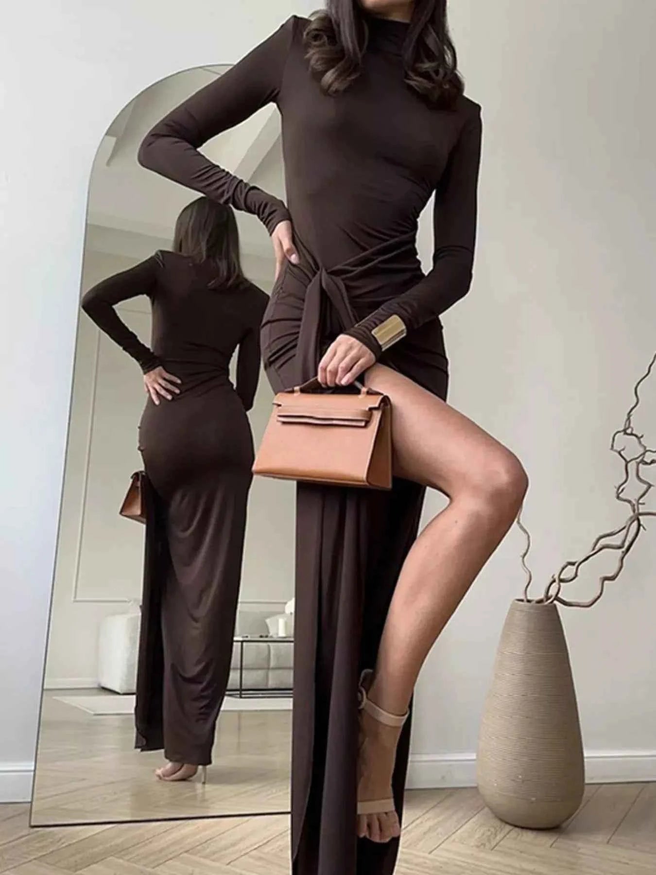 Turtleneck Long Sleeve Dress